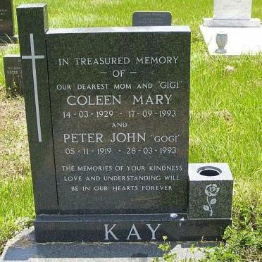 KAY Peter John 1919-1993 &amp; Colleen Mary 1929-1993