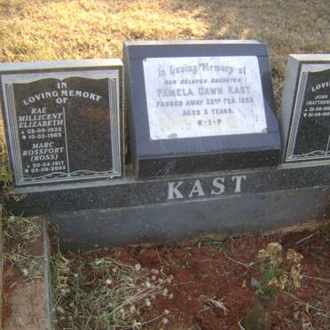 KAST Marc Rossfort 1917-2003 &amp; Rae Millicent Elizabeth 1922-1985 :: KAST Pamela Dawn -1952 :: KAST John, MATTHEWS 1984-1984