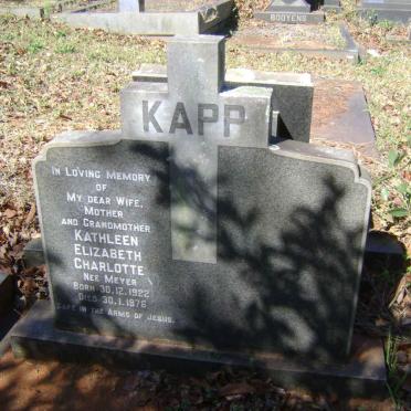 KAPP Kathleen Elizabeth Charlotte nee MEYER 1922-1976
