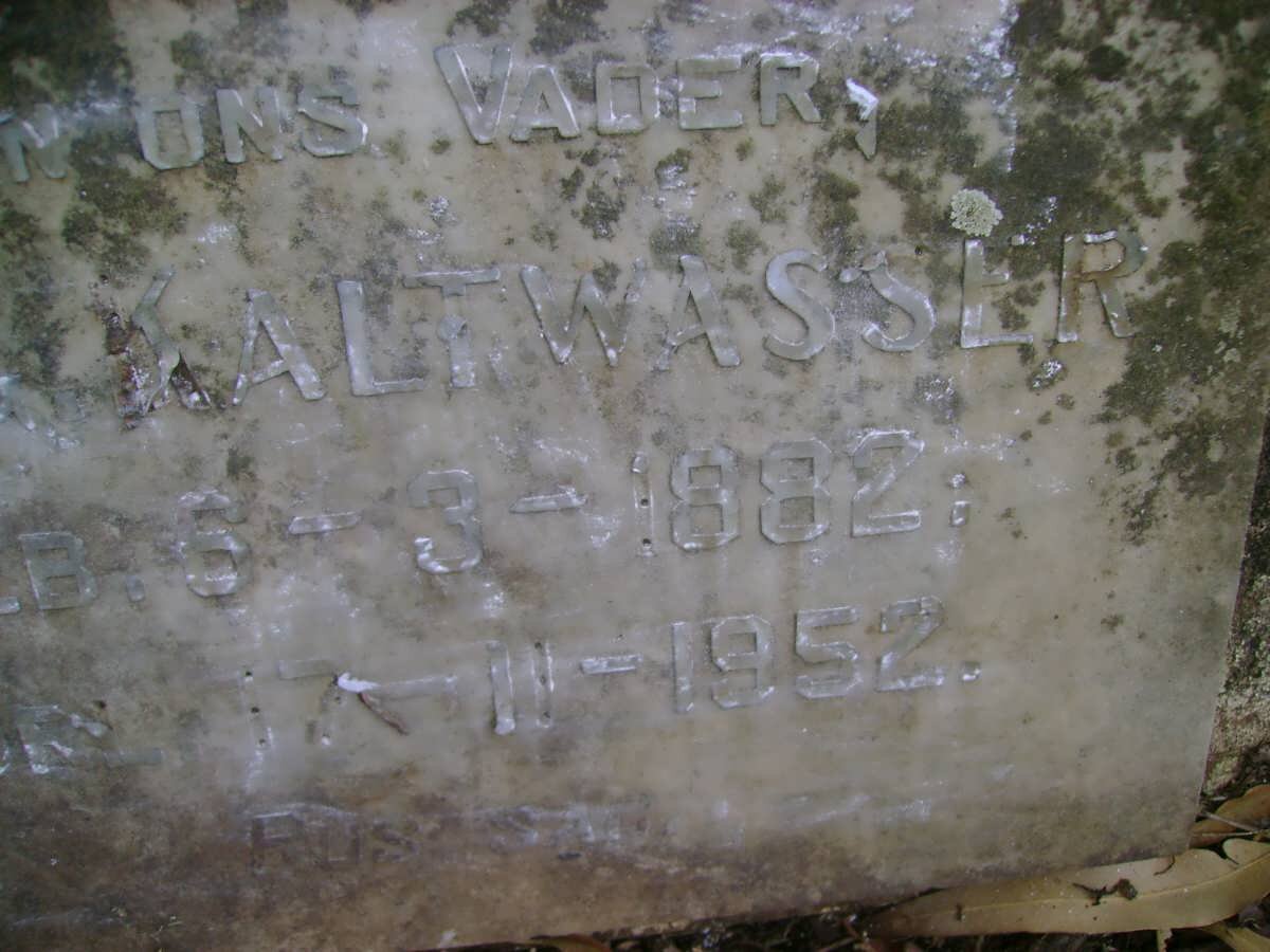 KALTWASSER Stephanus Johannes Geldenhuys 1882-1952