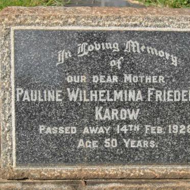 KAROW Pauline Wilhelmina Friederika -1928