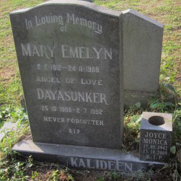 KALIDEEN Dayasunker 1908-1992 :: KALIDEEN Mary Emelyn 1912-1988 :: KALIDEEN Joyce Monica 1942-2009