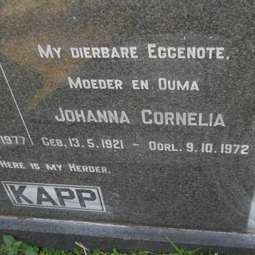 KAPP Johanna Cornelia 1921-1972