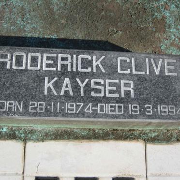 KAYSER Roderick Clive 1974-1994