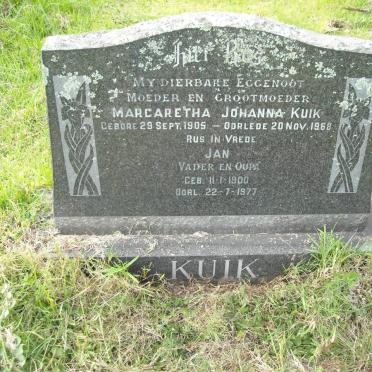 KUIK Jan 1900-1977 &amp; Margaretha Johanna 1905-1968