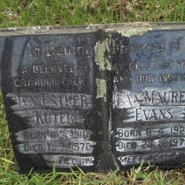 KUTER Ivy Esther 1910-1970 :: EVANS Jean Maureen 1929-1978