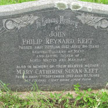 KEET John Philip Reynard -1967 &amp; Mary Catherine Susan -1983