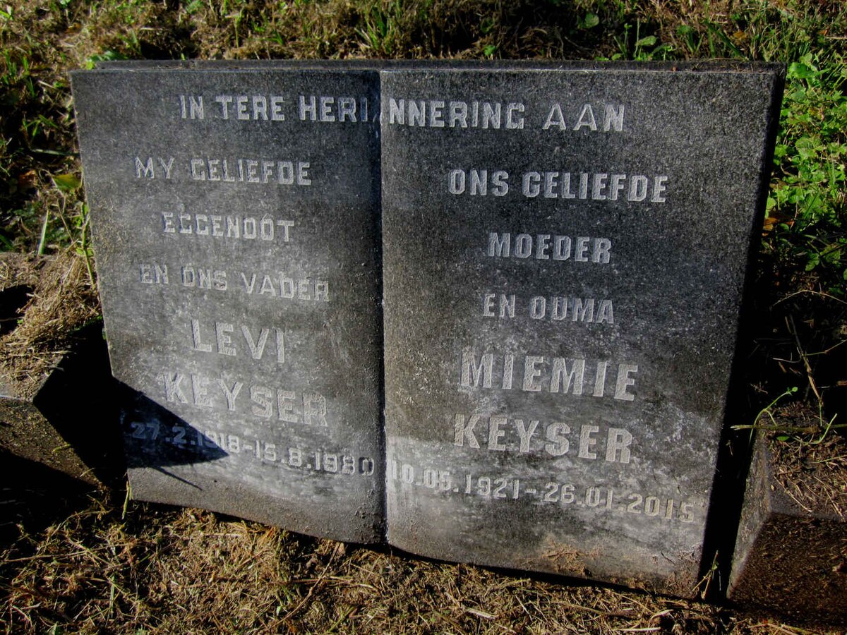 KEYSER Levi 1918-1980 &amp; Miemie 1921-2015