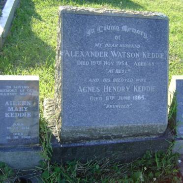 KEDDIE Alexander Watson -1954 &amp; Agnes Hendry -1965 :: KEDDIE Robert 1926-1988 &amp; Aileen Mary 1941-2002