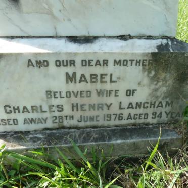 KELLY Alice Spencer -1932 :: LANGHAM Charles Henry -1971&amp; Mabel -1976