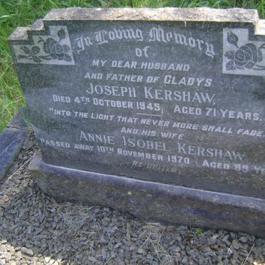 KERSHAW Joseph -1945 &amp; Annie Isobel -1970