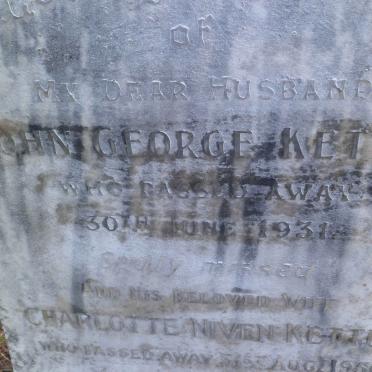 KETTLE John George -1931 &amp; Charlotte Niven -1956 :: CLEMENTS Ethel -1976