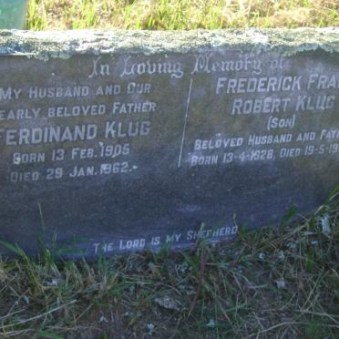 KLUG Ferdinand 1905-1962 :: KLUG Frederick Frank Robert 1928-1964
