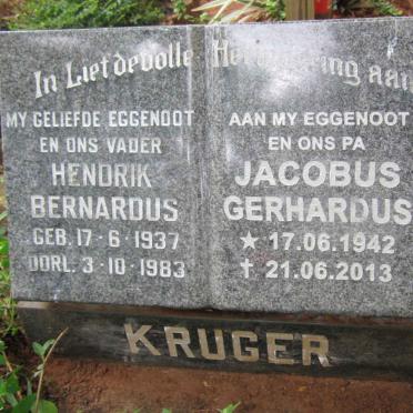 KRUGER Hendrik Bernardus 1937-1983 :: KRUGER Jacobus Gerhardus 1942-2013