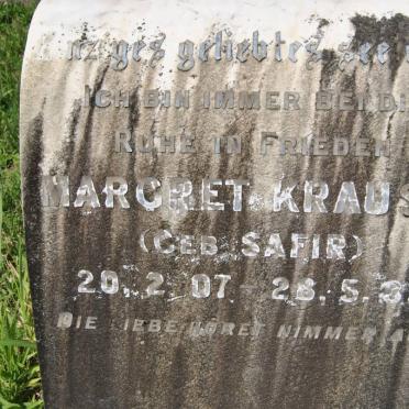 KRAUSE Margret nee SAFIR 1907-1933