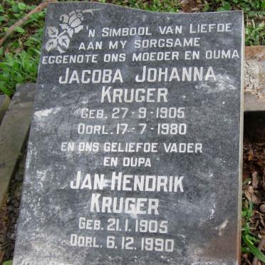 KRUGER Jan Hendrik 1905-1990 &amp; Jacoba Johanna 1905-1980