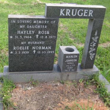 KRUGER Roelie Norman 1939-1995 :: KRUGER Hayley Rose 1964-1975 :: JOHNSON Marlon 1979-1980