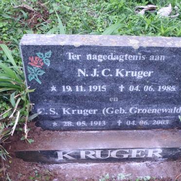 KRUGER N.J.C. 1915-1985 &amp; C.S. GROENEWALD 1913-2003