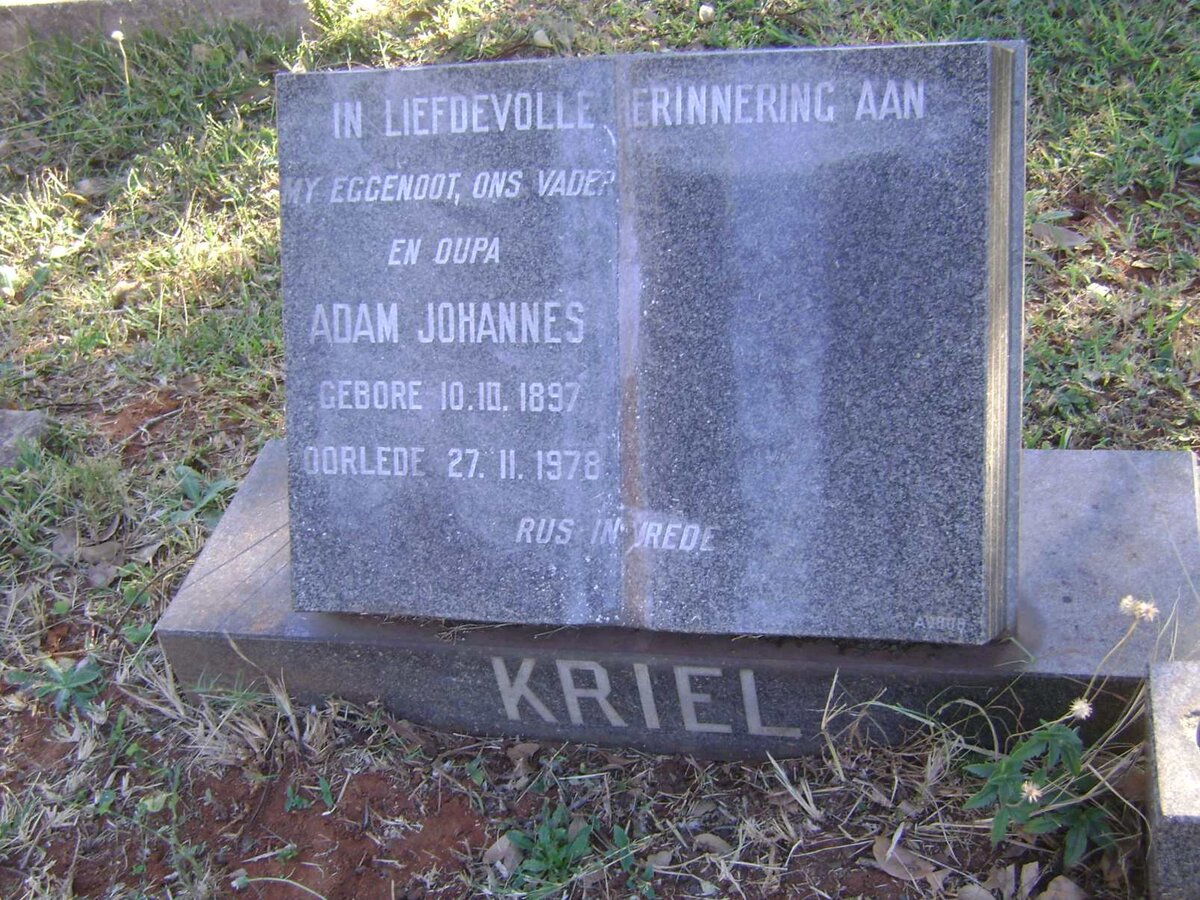 KRIEL Adam Johannes 1897-1978