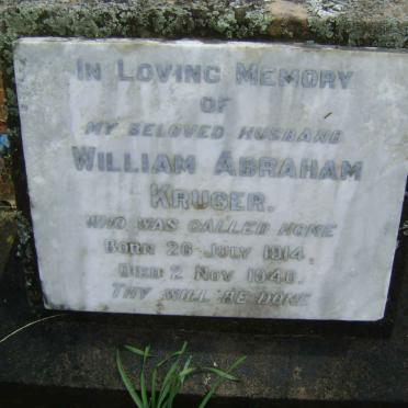 KRUGER William Abraham 1914-1940