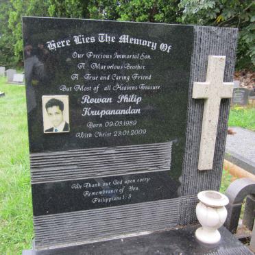 KRUPANANDAN Rowan Philip 1989-2009