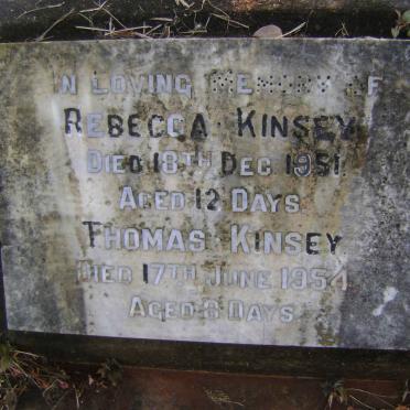 KINSEY Rebecca -1951 :: KINSEY Thomas -1954