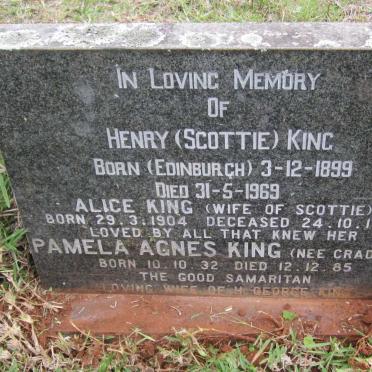 KING Henry 1899-1969 &amp; Alice 1904-1987 :: KING Pamela Agnes nee CRADDOCK 1932-1985