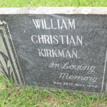 KIRKMAN William Christian -1942