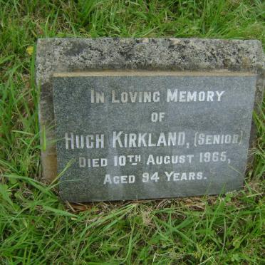 KIRKLAND Christopher Alexander -1946 &amp; Mary Eliza -1987 :: KIRKLAND Hugh -1965