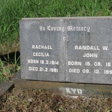KYD Randall W. John 1910-1999 &amp; Rachel Cecilia 1914-1981
