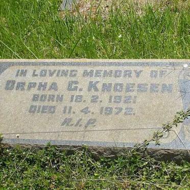 KNOESEN Orpha G. 1921-1972