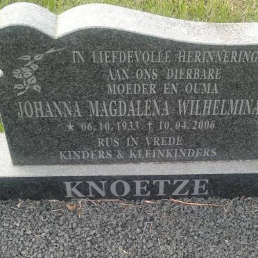 KNOETZE Johanna Magdalena Wilhelmina 1933-2006