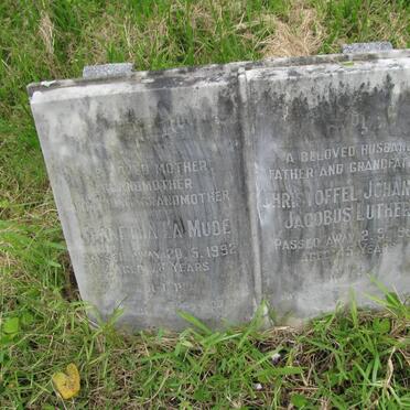 LUTHER Christoffel Johannes Jacobus -1967 &amp; Jeanetha La Mude -1992