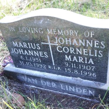 LINDEN Johannes Cornelis Maria, van der 1907-1996 :: VAN DER LINDEN Marius Johannes 1951-1992