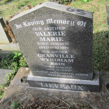 LIEVEAUX Granville Wyndham John 1927-2007 &amp; Valerie Marie 1930-1999