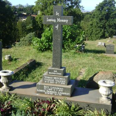 LISSIMAN 1919-1972 &amp; Lorna Doreen 1921-2011 :: YORKE-MITCHELL Yvonne Valerie 1925-1978