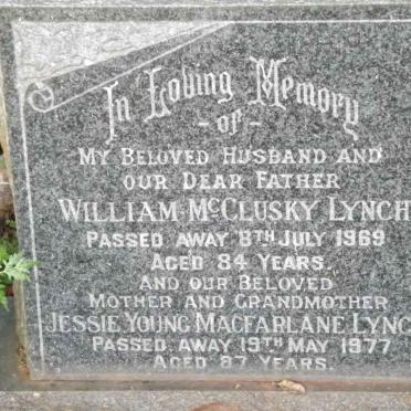 LYNCH William McClusky -1969 &amp; Jessie Young Macfarlane -1977