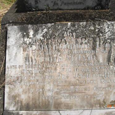 LYON William Gordon -1936 &amp; Edith Maud Kate -1944 :: LYON Jessie Julia -1927