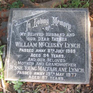 LYNCH William McClusky -1969 &amp; Jessie Young MacFarlane -1977