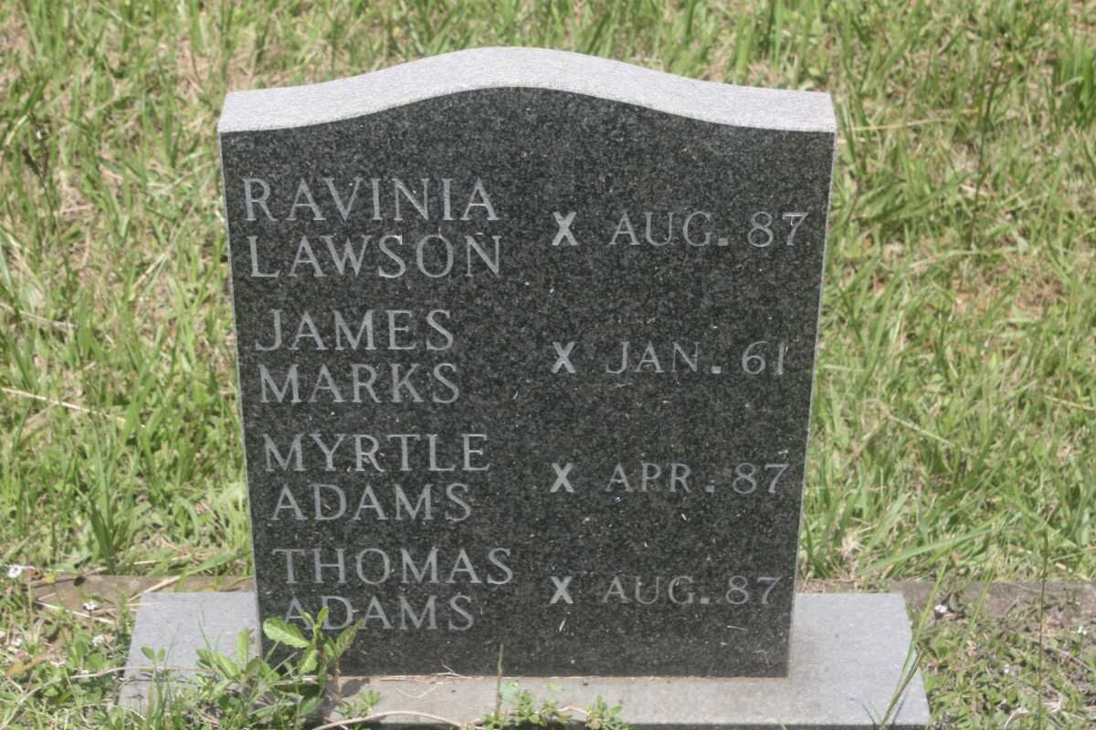 LAWSON Ravinia 1987 :: MARKS James -1961 :: ADAMS Thomas 1987 :: ADAMS Myrtle -1987