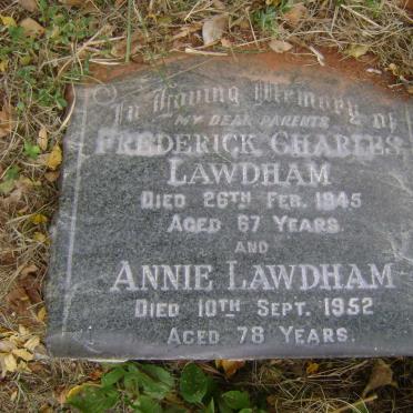 LAWDHAM Frederick Charles -1945 &amp; Annie -1952