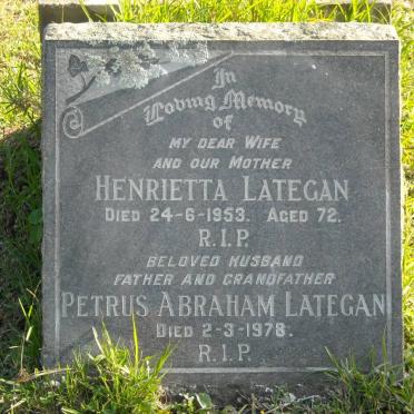 LATEGAN Petrus Abraham -1978 &amp; Henrietta -1953