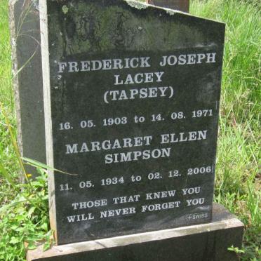LACEY Frederick Joseph 1903-1971 :: SIMPSON Margaret Ellen 1934-2006