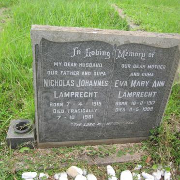 LAMPRECHT Nicholas Johannes 1915-1961 &amp; Eva Mary Ann 1917-1999