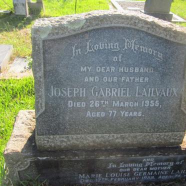 LAILVAUX Joseph Gabriel -1955 &amp; Marie Louis Germaine -1959
