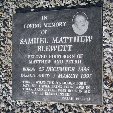 BLEWETT Samuel Matthew 1996-1997