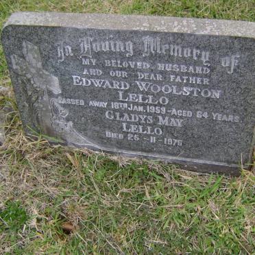 LELLO Edward Woolston -1959 &amp; Gladys May -1975