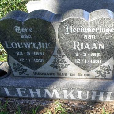 LEHMKUHL Louwtjie 1951-1991 :: LEHMKUHL Riaan 1981-1991
