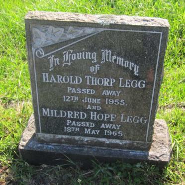 LEGG Harold Thorp -1955 &amp; Mildred Hope -1965