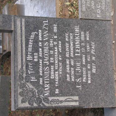 LEHMKUHL J.S. -1989 :: ZYL Martinius Jacobus, van 1941-1962